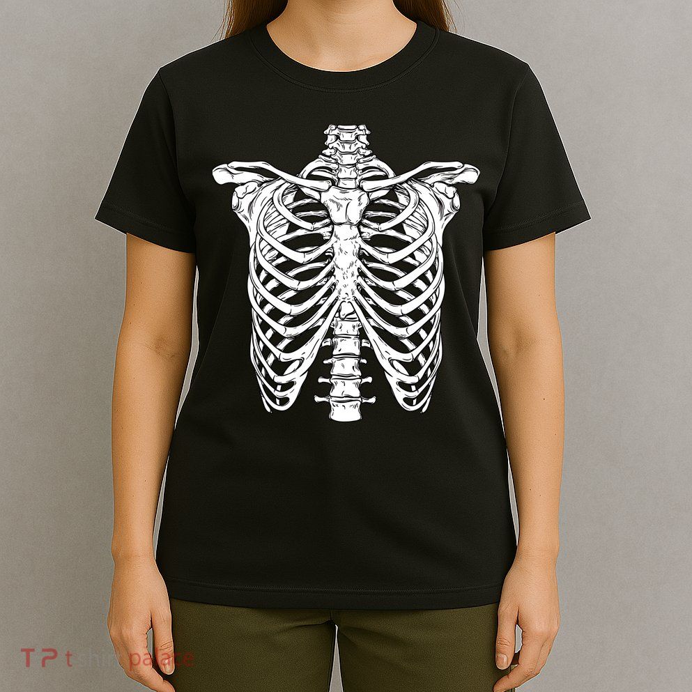 Skeleton Rib Cage Scary Halloween Costume T-Shirt