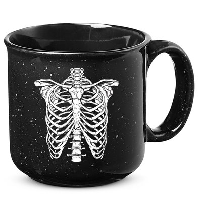 Skeleton Rib Cage Scary Halloween Costume 15oz Campfire Ceramic Mug