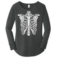 Skeleton Rib Cage Scary Halloween Costume Women's Perfect Tri Tunic Long Sleeve Shirt