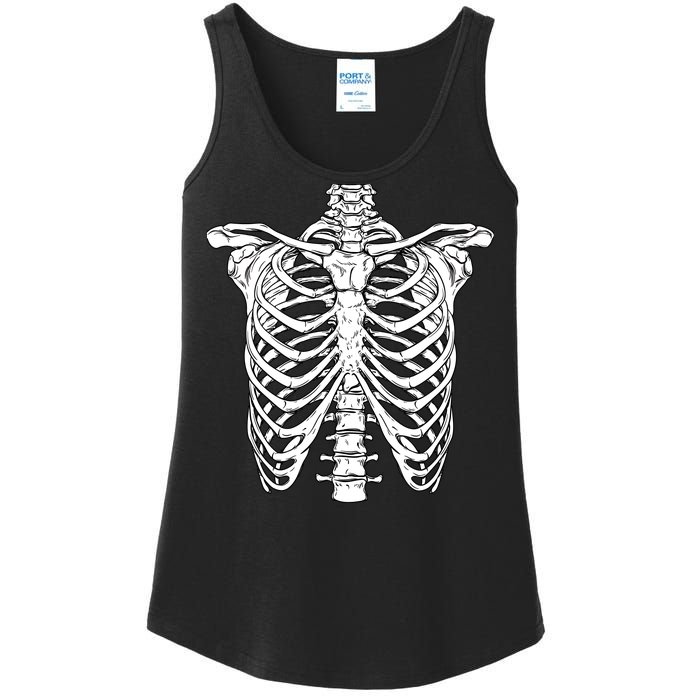 Skeleton Rib Cage Scary Halloween Costume Ladies Essential Tank