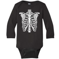 Skeleton Rib Cage Scary Halloween Costume Baby Long Sleeve Bodysuit