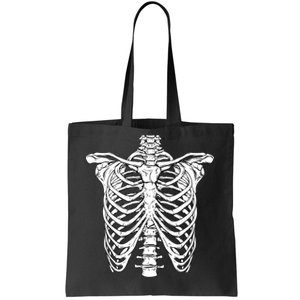 Skeleton Rib Cage Scary Halloween Costume Tote Bag