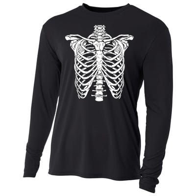 Skeleton Rib Cage Scary Halloween Costume Cooling Performance Long Sleeve Crew