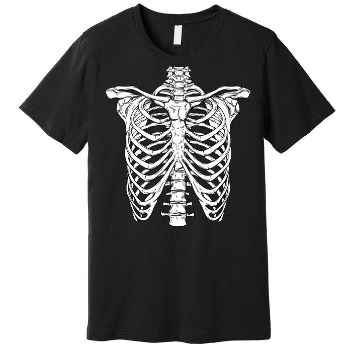 Skeleton Rib Cage Scary Halloween Costume Premium T-Shirt