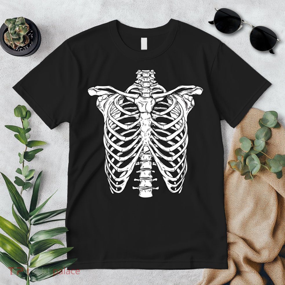 Skeleton Rib Cage Scary Halloween Costume Premium T-Shirt