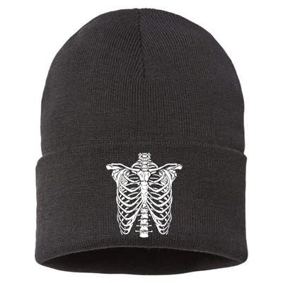 Skeleton Rib Cage Scary Halloween Costume Sustainable Knit Beanie