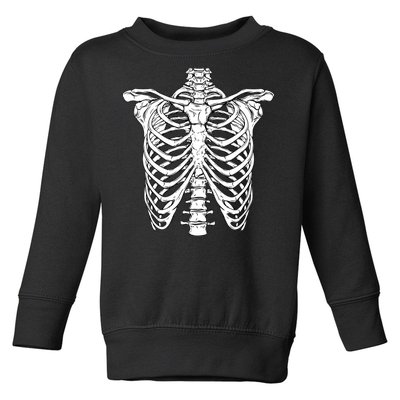 Skeleton Rib Cage Scary Halloween Costume Toddler Sweatshirt