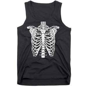 Skeleton Rib Cage Scary Halloween Costume Tank Top