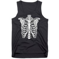 Skeleton Rib Cage Scary Halloween Costume Tank Top