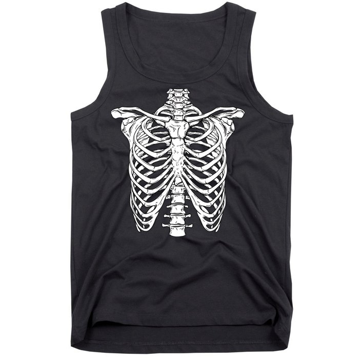 Skeleton Rib Cage Scary Halloween Costume Tank Top