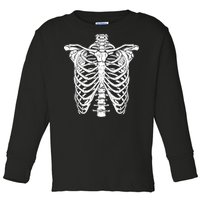 Skeleton Rib Cage Scary Halloween Costume Toddler Long Sleeve Shirt