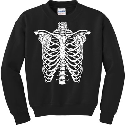 Skeleton Rib Cage Scary Halloween Costume Kids Sweatshirt