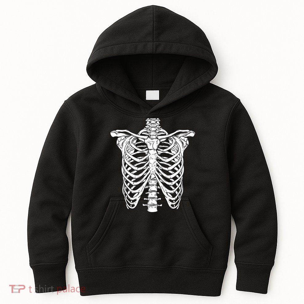 Skeleton Rib Cage Scary Halloween Costume Kids Hoodie