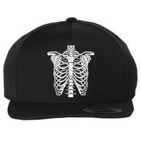 Skeleton Rib Cage Scary Halloween Costume Wool Snapback Cap