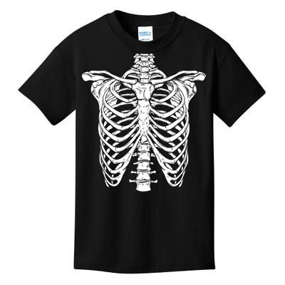 Skeleton Rib Cage Scary Halloween Costume Kids T-Shirt