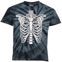 Skeleton Rib Cage Scary Halloween Costume Kids Tie-Dye T-Shirt