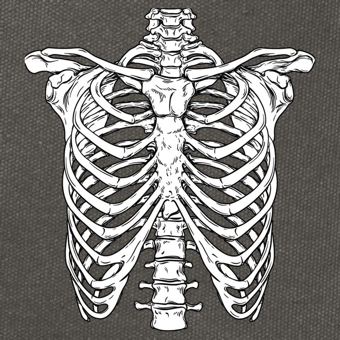Skeleton Rib Cage Scary Halloween Costume Cotton Canvas Backpack