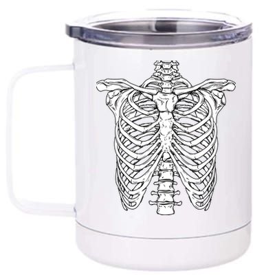 Skeleton Rib Cage Scary Halloween Costume 12 oz Stainless Steel Tumbler Cup