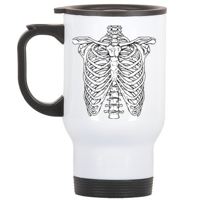 Skeleton Rib Cage Scary Halloween Costume Stainless Steel Travel Mug