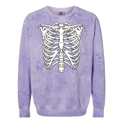 Skeleton Rib Cage Skull Chest Colorblast Crewneck Sweatshirt