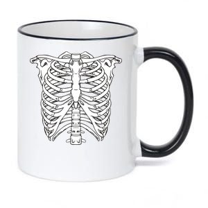 Skeleton Rib Cage Skull Chest 11oz Black Color Changing Mug