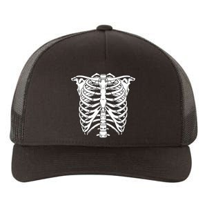 Skeleton Rib Cage Skull Chest Yupoong Adult 5-Panel Trucker Hat