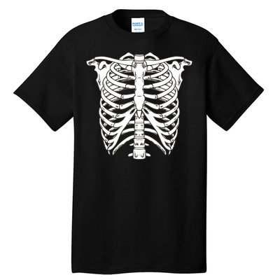 Skeleton Rib Cage Skull Chest Tall T-Shirt