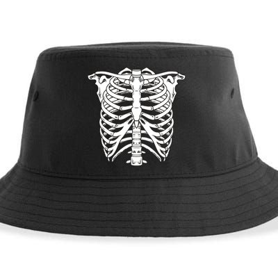 Skeleton Rib Cage Skull Chest Sustainable Bucket Hat