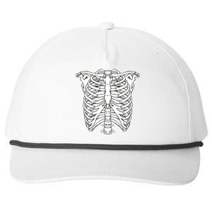 Skeleton Rib Cage Skull Chest Snapback Five-Panel Rope Hat