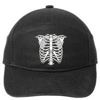 Skeleton Rib Cage Skull Chest 7-Panel Snapback Hat