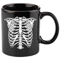 Skeleton Rib Cage Skull Chest 11oz C Handle Ceramic Mug