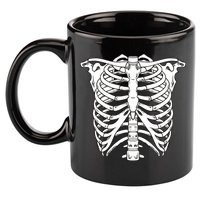 Skeleton Rib Cage Skull Chest 11oz C Handle Ceramic Mug