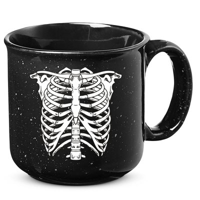 Skeleton Rib Cage Skull Chest 15oz Campfire Ceramic Mug
