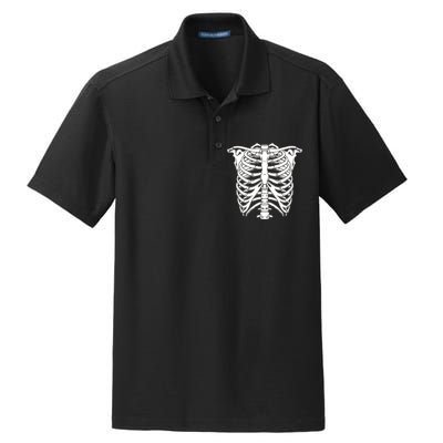 Skeleton Rib Cage Skull Chest Dry Zone Grid Polo