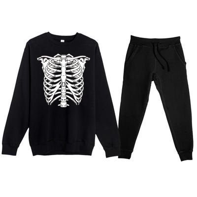 Skeleton Rib Cage Skull Chest Premium Crewneck Sweatsuit Set