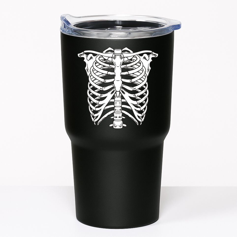 Skeleton Rib Cage Skull Chest Tumbler