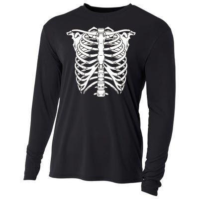 Skeleton Rib Cage Skull Chest Cooling Performance Long Sleeve Crew