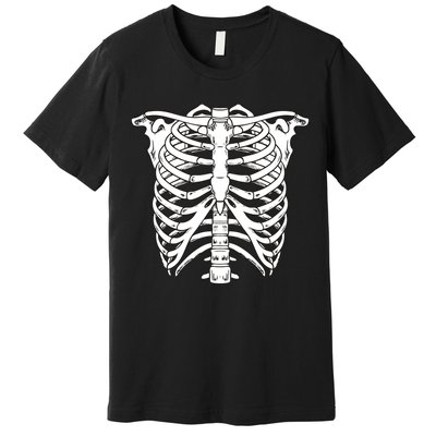 Skeleton Rib Cage Skull Chest Premium T-Shirt