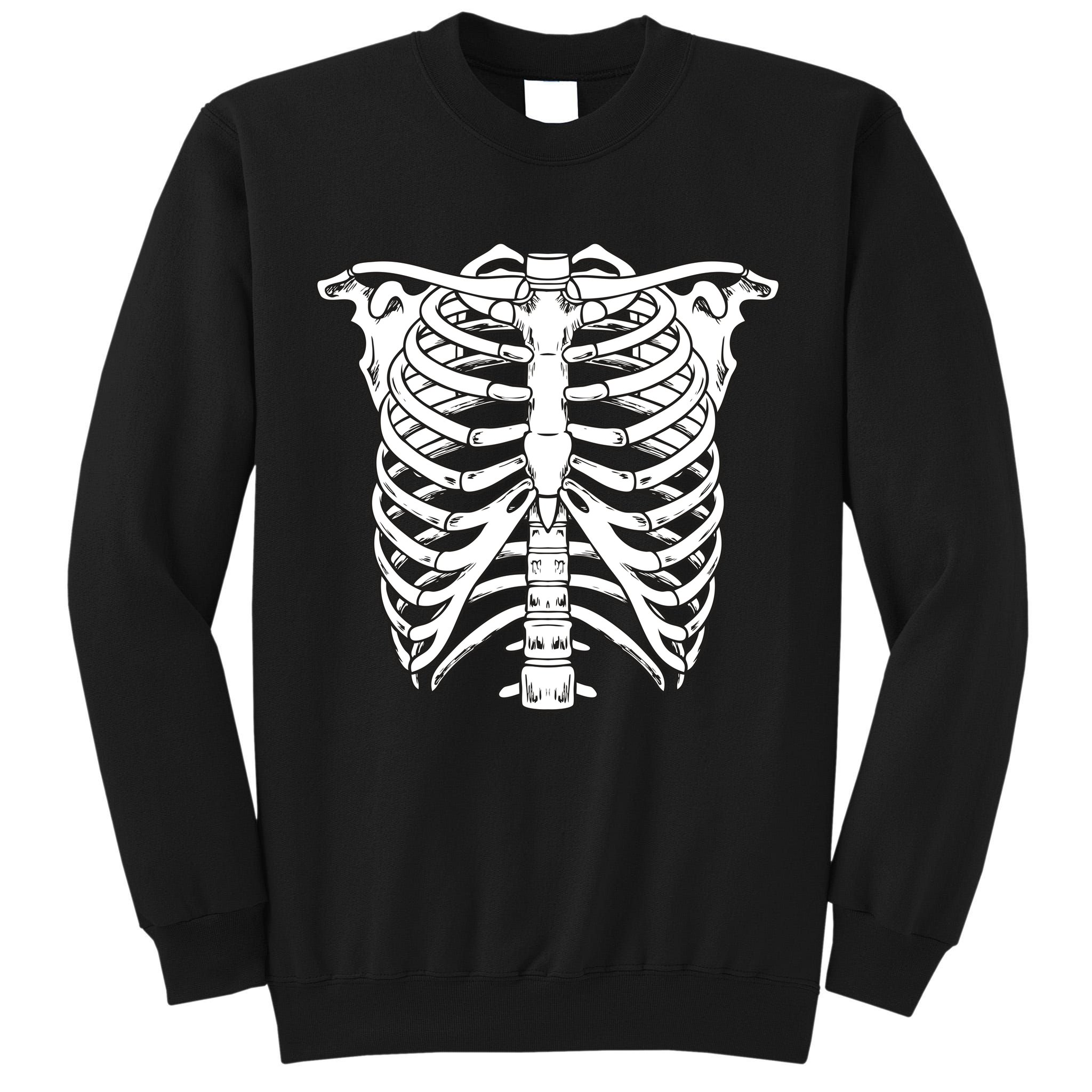 Skeleton Rib Cage Skull Chest Tall Sweatshirt