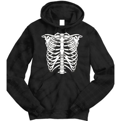 Skeleton Rib Cage Skull Chest Tie Dye Hoodie