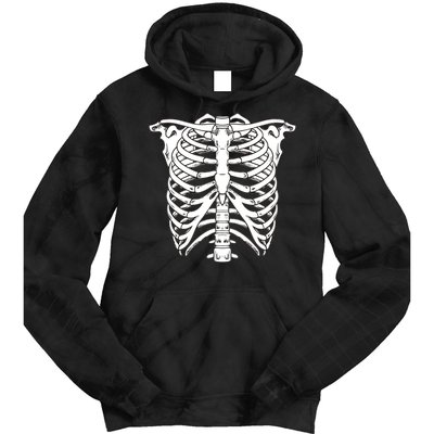 Skeleton Rib Cage Skull Chest Tie Dye Hoodie