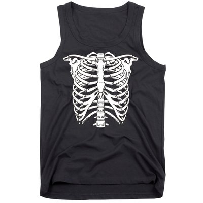 Skeleton Rib Cage Skull Chest Tank Top