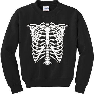 Skeleton Rib Cage Skull Chest Kids Sweatshirt