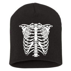 Skeleton Rib Cage Skull Chest Short Acrylic Beanie