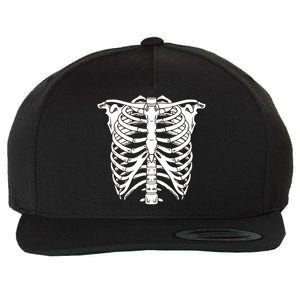 Skeleton Rib Cage Skull Chest Wool Snapback Cap