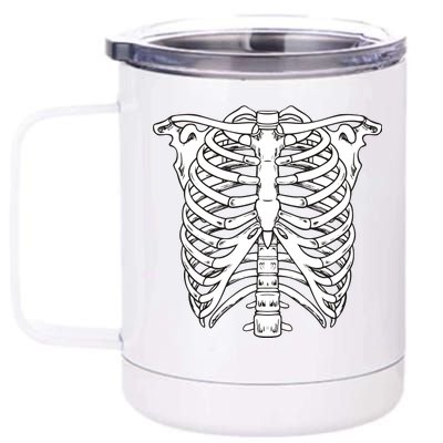 Skeleton Rib Cage Skull Chest 12 oz Stainless Steel Tumbler Cup