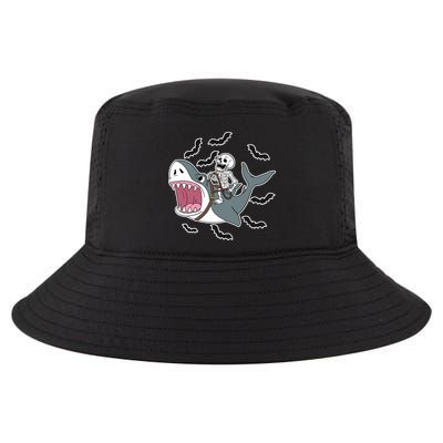 Skeleton Riding Shark Funny Halloween Cool Comfort Performance Bucket Hat