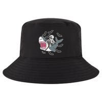 Skeleton Riding Shark Funny Halloween Cool Comfort Performance Bucket Hat