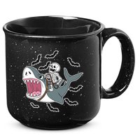Skeleton Riding Shark Funny Halloween 15oz Campfire Ceramic Mug