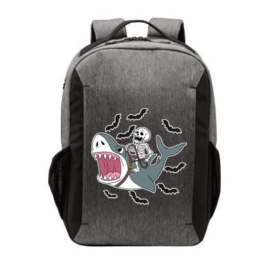 Skeleton Riding Shark Funny Halloween Vector Backpack